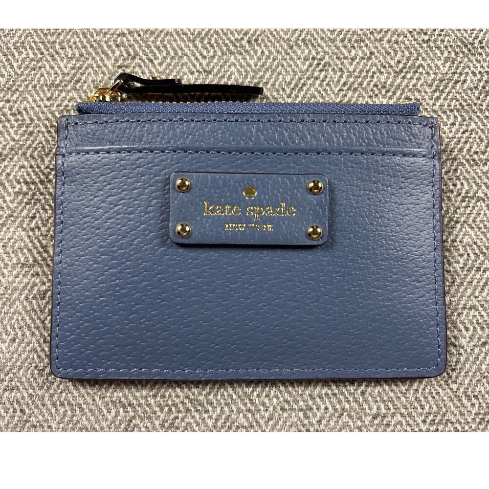 Kate Spade New York Card Holder Adi Grove Street Blur Pebbled Leather Wallet